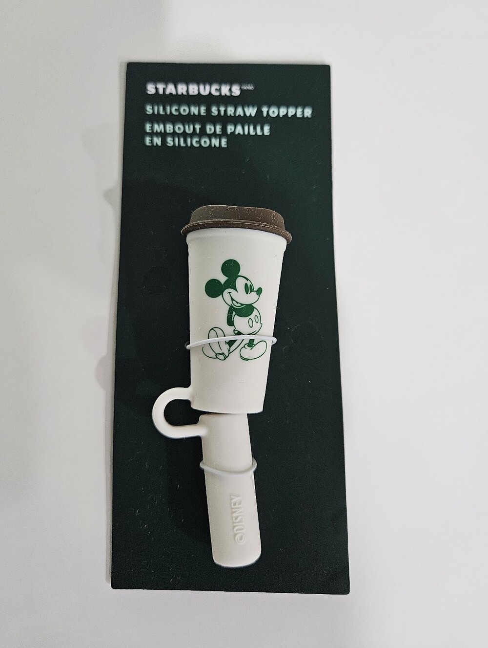 Starbucks White Mickey Silicone Straw Topper